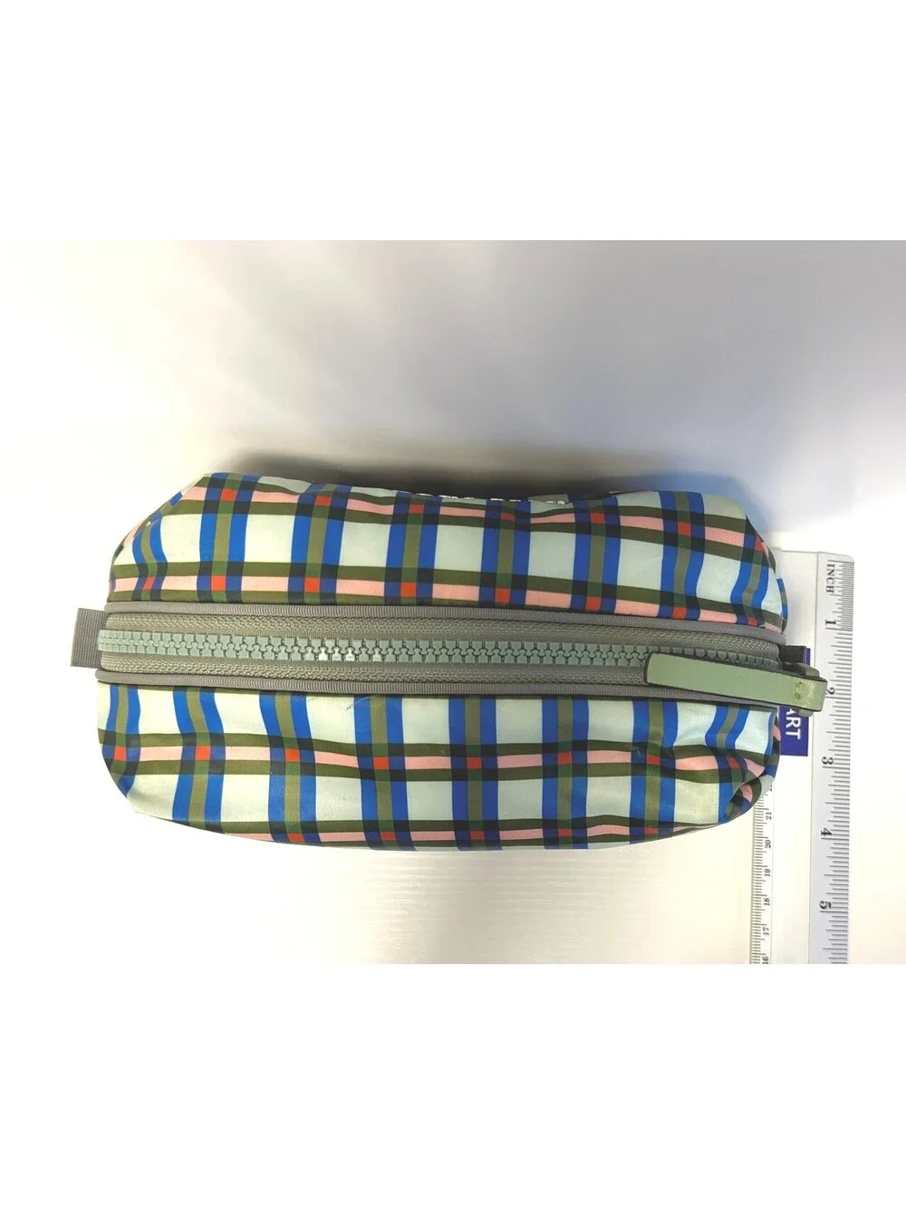 Kate Spade Plaid Nylon Cosmetic Case Makeup Bag Pouch